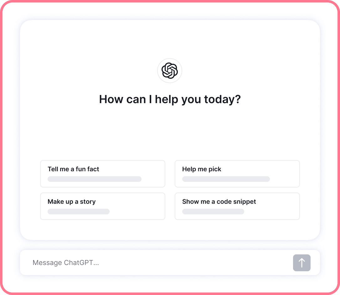 ChatGPT user interface